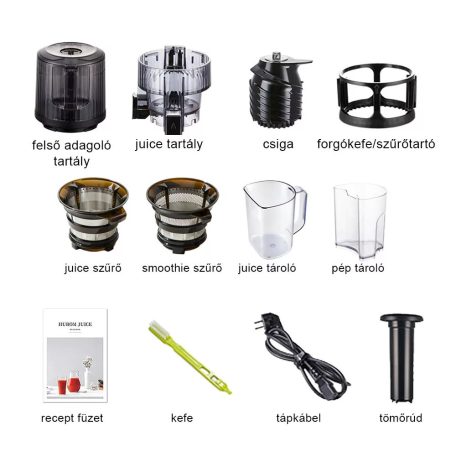 Hurom E50-ST lassú prés slow juicer /fehér/ és e-book