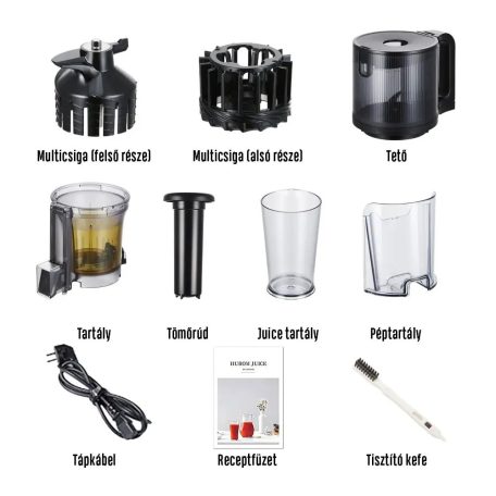 Hurom H400 lassú prés slow juicer /fekete/ + Juice Biblia