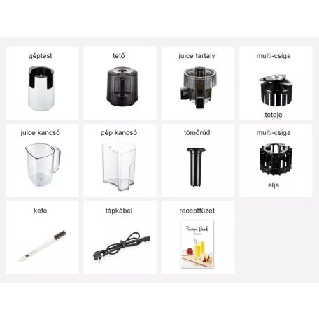 Hurom H70FT lassú prés slow juicer Easy Clean /matt fekete/ - multi-csiga szűrővel